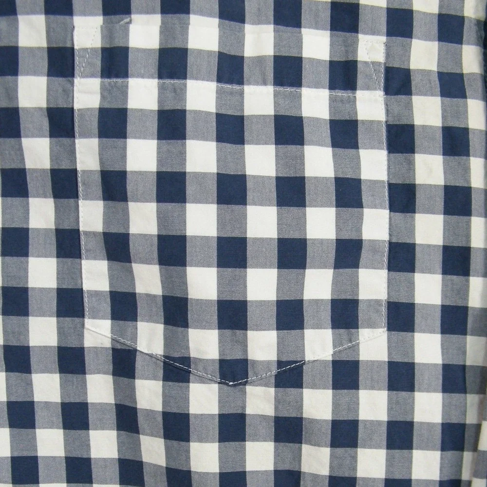 J.‎ Crew Navy Gingham Button Down Shirt Mens M Classic Prep Cottagecore Cotton